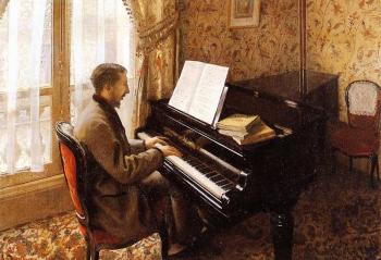 Gustave Caillebotte : Young Man Playing the Piano